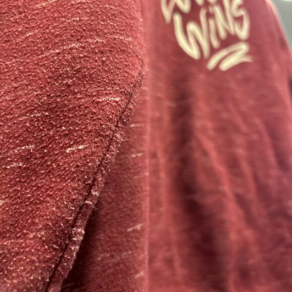 Tek Gear Ultrasoft Fleece Maroon Sweatshirt with Love Wins graphic. Size M - Picture 6 of 8